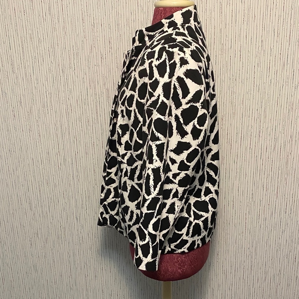 Kim Rogers Black & White Biker Punk Animal Print Teacher Classic Size 12 Blazer - Picture 4 of 7